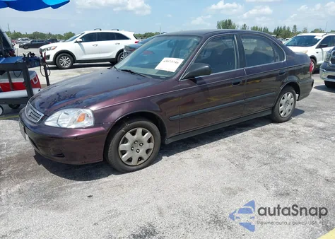 2000 Honda Civic Lx из США, поврежденный, VIN 1HGEJ6679YL023864